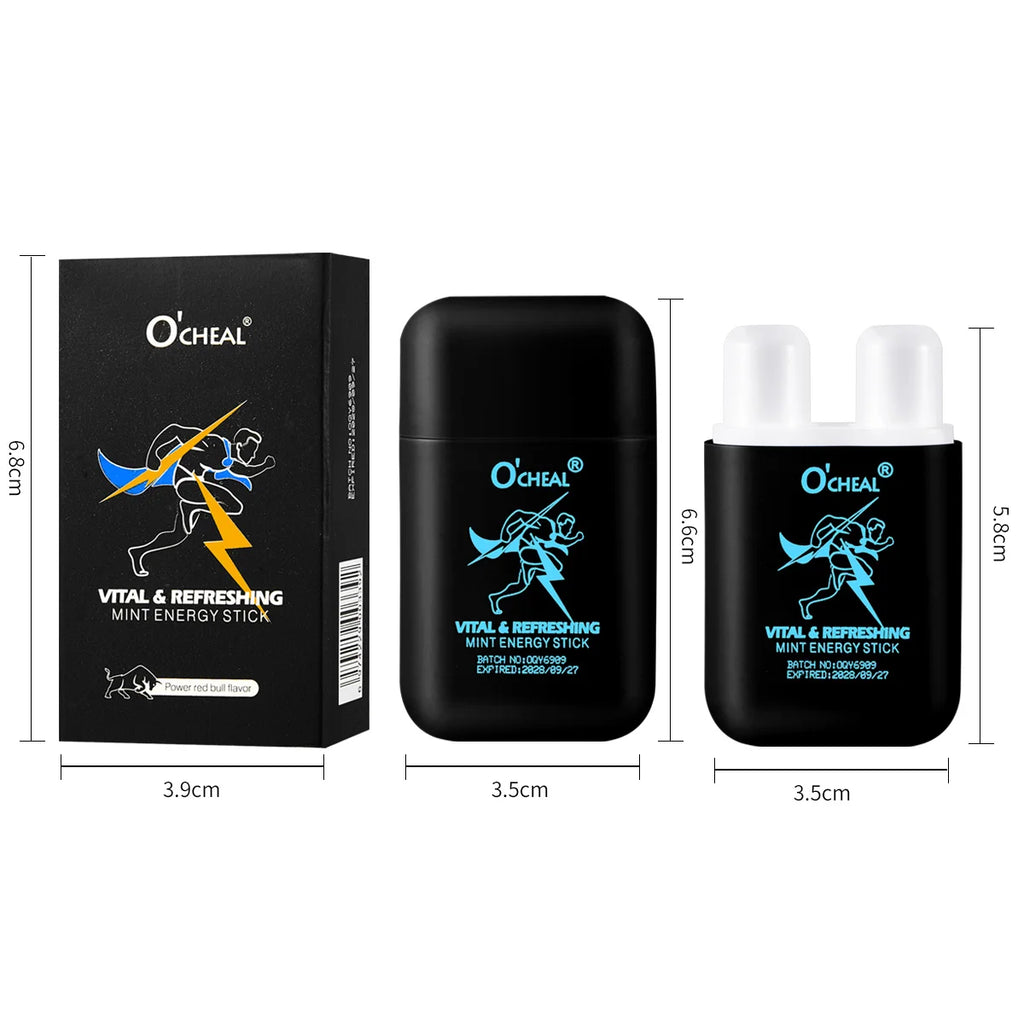 O'CHEAL Dual Hole Energizing Energy Bar Stick Aromatherapy Inhaler Energy Vapors Stick Aromatherapy Stick Stimulating Scent