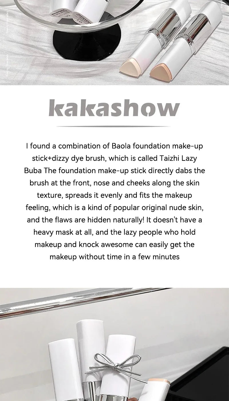 Lazy Foundation Stick, Moisturizing and Natural Concealer Makeup, Matte Makeup Base, Rare Beauty, Keep Makeup and Sweat