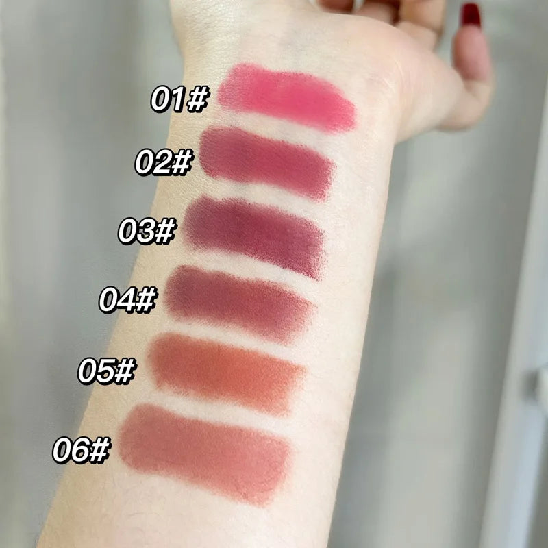 6-color Matte Velvet Lipstick Silky Texture Without Drying Easy To Apply Long-lasting Non-stick Velvet Mist Lipstick