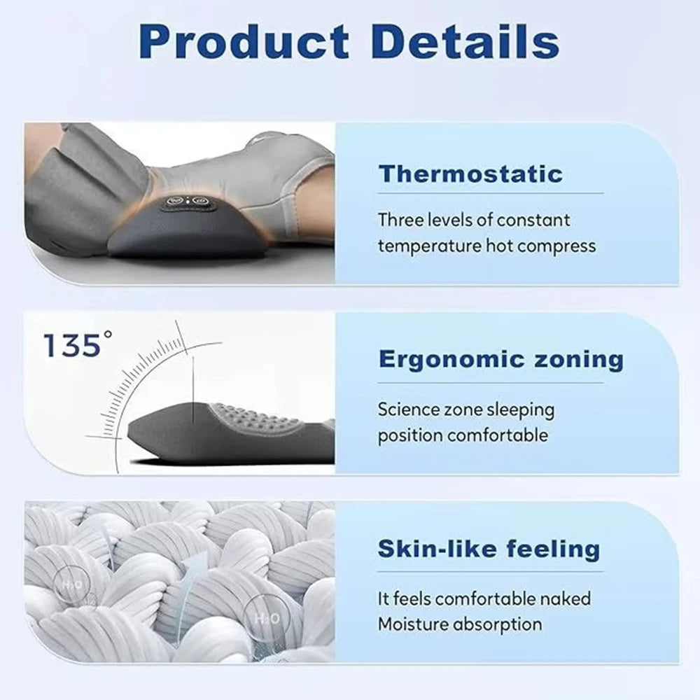 Heating Vibration Massage Pillow Electric Lumbar Support Pad Bed Sleeping Waist Protection Cushion Lying Flat Waist Pain Relief