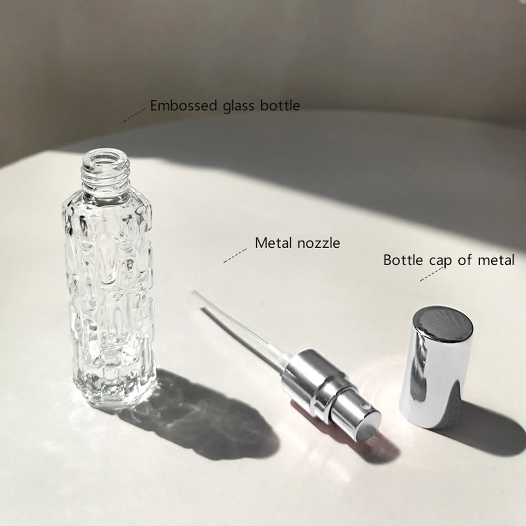 1pc-10ml glass perfume spray bottle Aluminum spray head perfume dispenser bottle press empty bottle