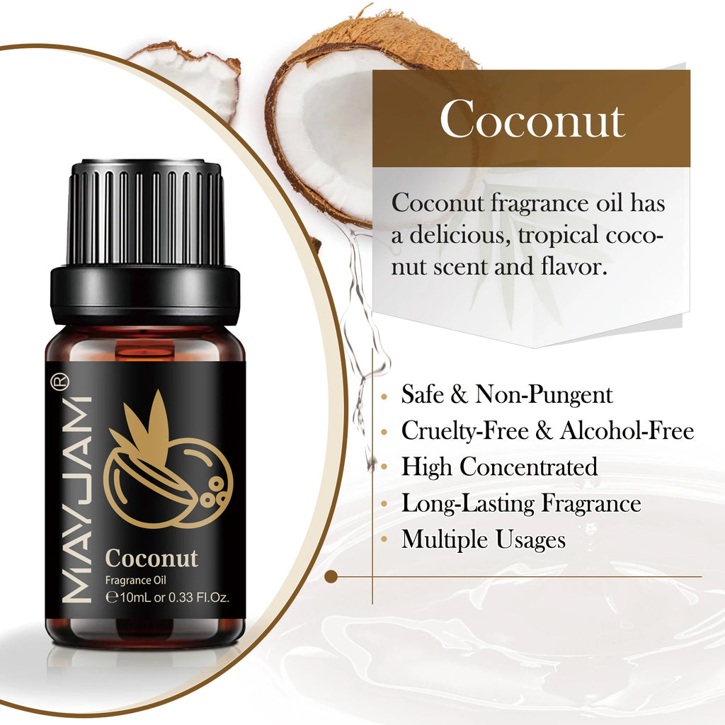 MAYJAM 10ML Fruit Fragrance Oil Lime Apple Mango Passion Fruit Strawberry Watermelon Cherry Coconut Lemon Sweet Orange 1pcs Oil