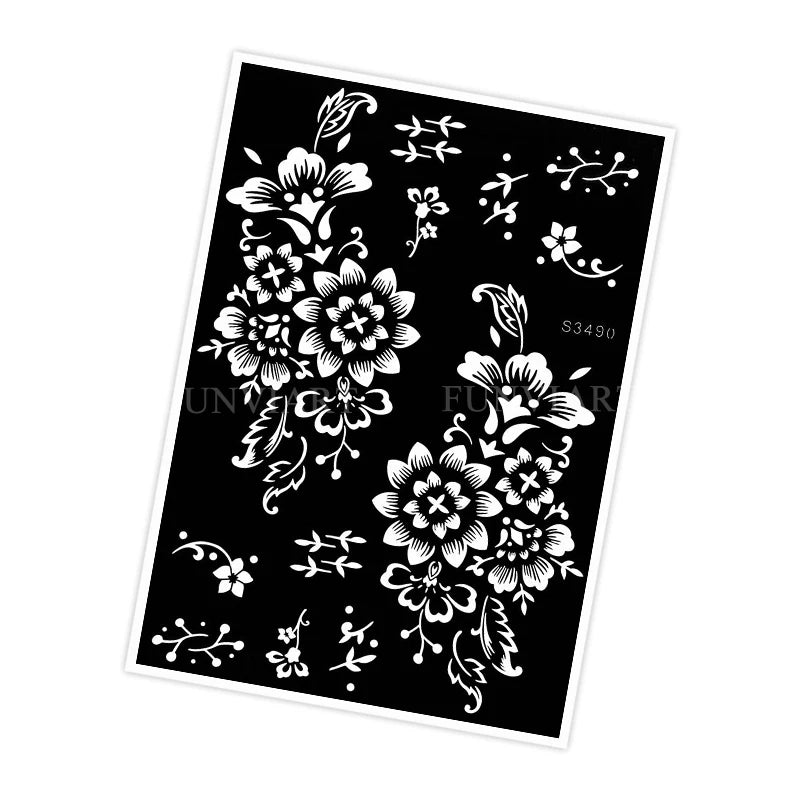 Reusable Stencil for Henna Flower Mehndi Design Tattoo Template for Women Henna Tattoo Stencil for Hand Foot Body Painting