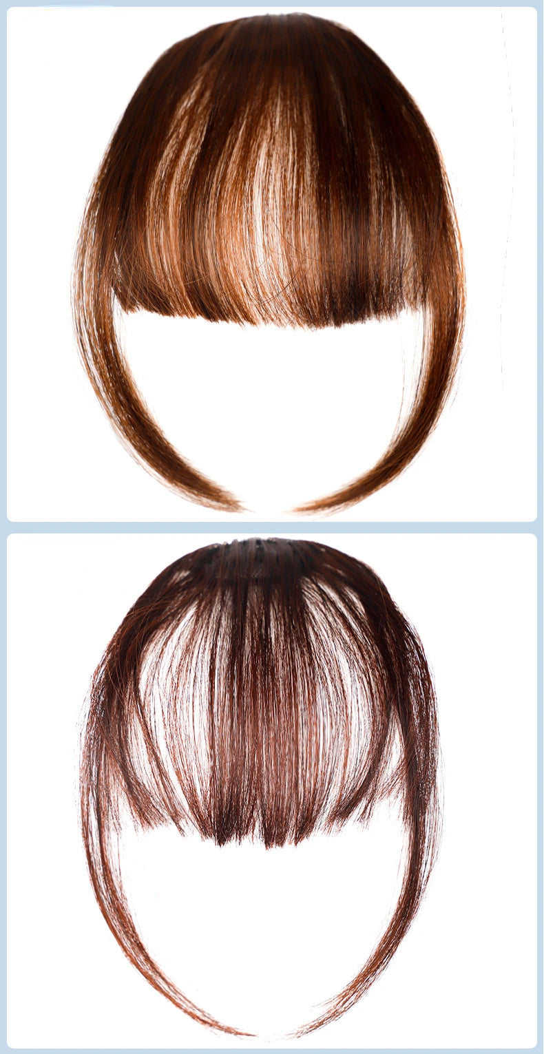 Synthetic Air Bangs Hair Clip-In Extension Heat Resistant Invisible Hairpiece Women Natural Black Bangs Hair Clip Hair Extension