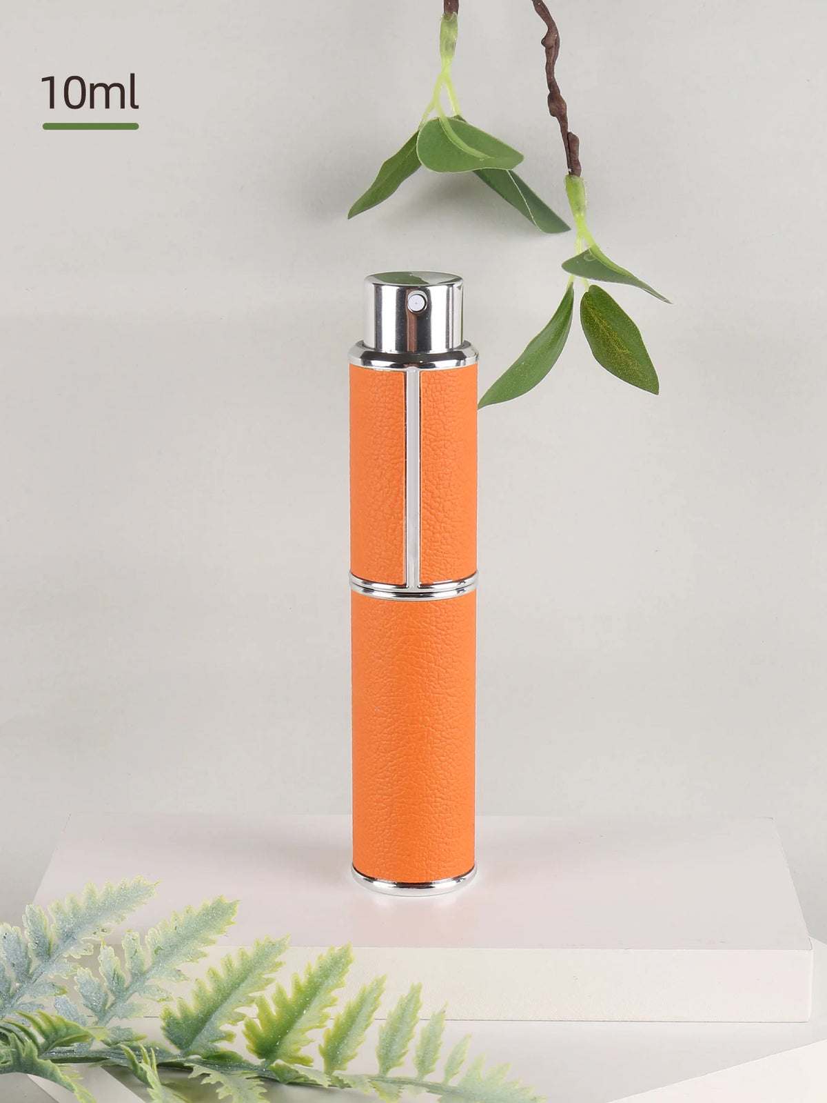 10ml rotary leather perfume bottle, empty refillable travel container, empty cologne bottle, portable spray bottle, pocket size