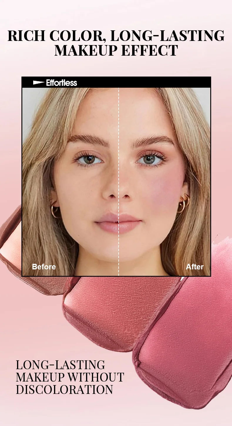 New Blush Stick 3-in-1 Cheek Lip Tinted Moistured Blush Stick Silky Brighten Blush Cream Blusher Cosmetics Tubes Matte Contour