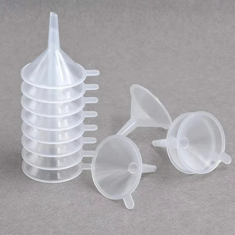 10 Precision Mini Funnels for Lab Bottles, Essential Oils, Perfumes, Flavours, Sand Painting and Powders