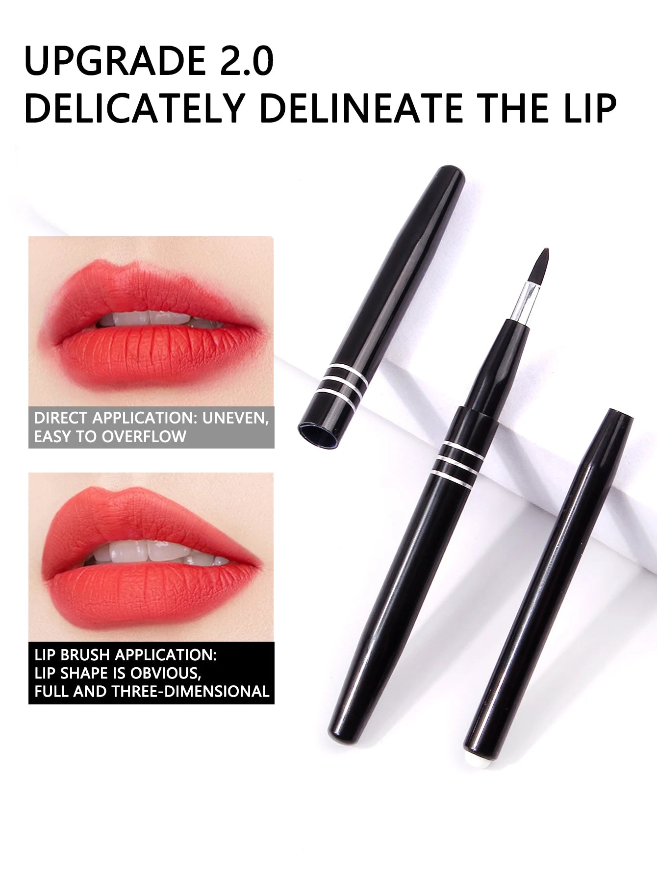 1pcs Mini Portable Lipstick Brush Lipstick Brush Soft Lipstick Brush Lip Concealer Brush with Cover Makeup Brush Tool
