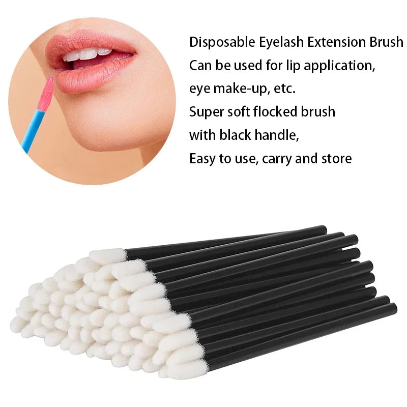 100Pcs Lip Brush Eyelash Extension Brush Makeup Brushes For Lash Extension Mascara Applicator Lipstick Wands Cosmetic Tools