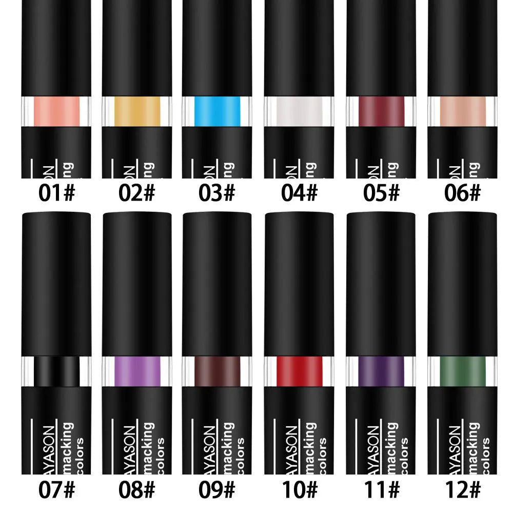 TEAYASON Matte Lipsticks 12 Colors Waterproof Long Lasting Lip Stain Non-stick Cup Sexy Red Black Lipstick Pigment Lip Cosmetics