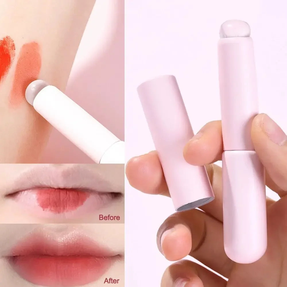 CNKESS Reusable Lip Brushes Multifunction Round Head Silicone Lipstick Brush Applicator Elastic Lip Gloss Makeup Brushes Woman