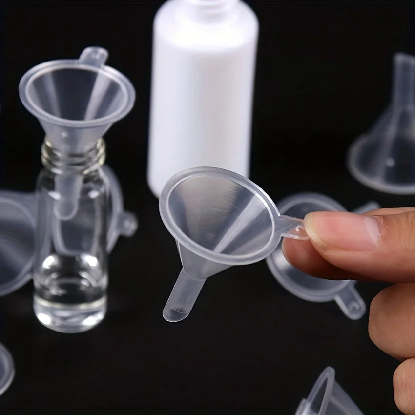 10 Precision Mini Funnels for Lab Bottles, Essential Oils, Perfumes, Flavours, Sand Painting and Powders