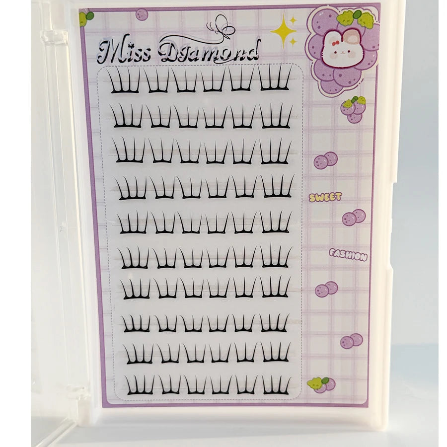 10 Rows Dense Natural False Eyelashes Segmented Glue-free Eyelash Extension Korean Women's Group Lightly Curling Eyelash Cluster