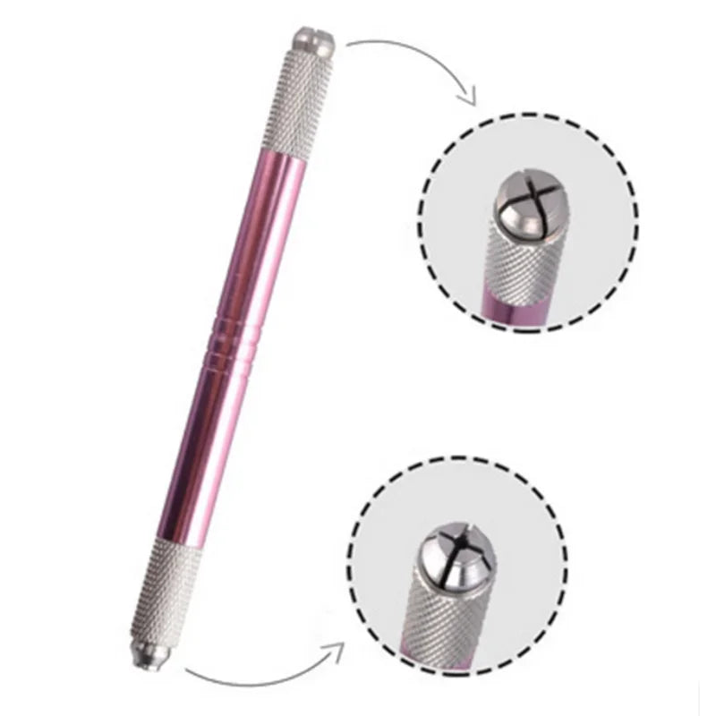 1PC Microblading Double Head Manual Pen Tattoo Machine Needle Blade Permanent Makeup Embroidered Eyebrow Lips Tebori Munsu