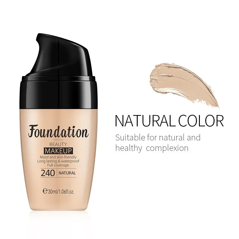 LAIKOU Liquid Foundation Multiple Shades Hydrating Natural Finish Creamy Full Coverage Makeup Base Long Lasting Wear 30ml