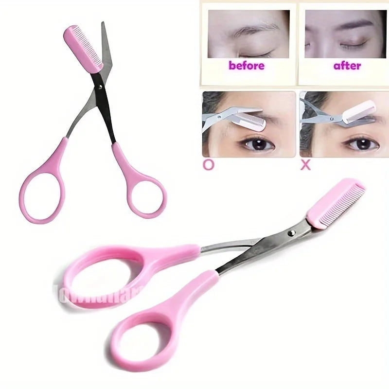 Stainless Steel Eyebrow Trimming Scissors With Comb, Safe Eyebrow Trimming Makeup Tool, Precise Creation Of Perfect Eyebrow Shap