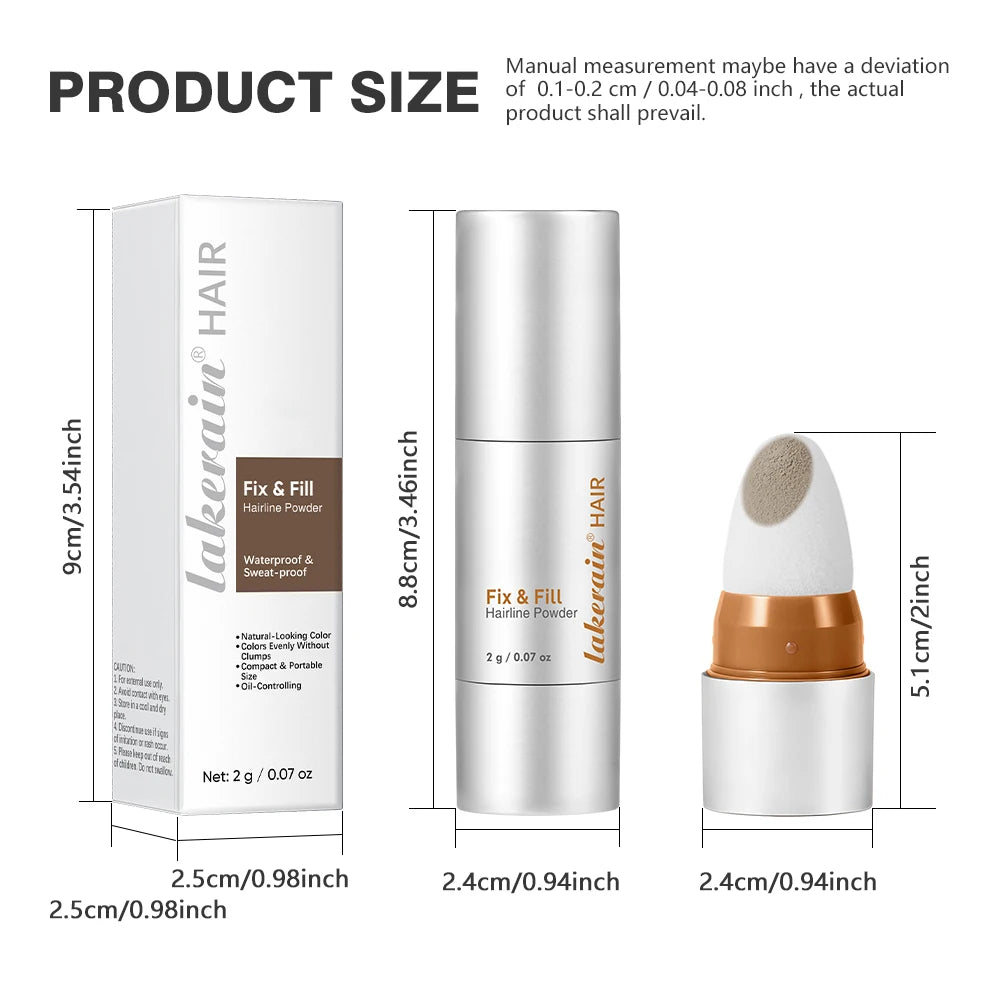 Waterproof Hairline & Root Concealer Pen – Instant Grey Coverage with Easy Blend Powder Stick for Normal Hair