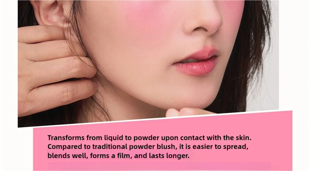 AZTK JC04 Water To Powder Liquid Blush Soft Matte Natural Flush Brightening Cheek Tint Lightweight Blendable Waterproof Makeup