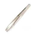 Stainless Steel Eyebrow Clips for Precision Beard and Mustache Trimming Gentle on Light Beige Round Head Tweezers