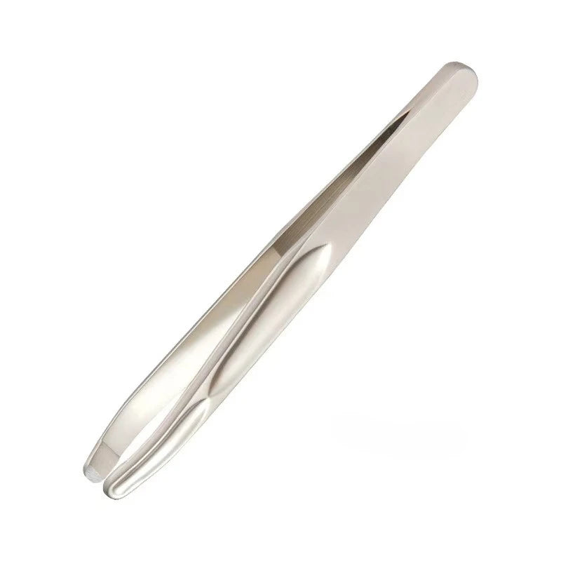 Stainless Steel Eyebrow Clips for Precision Beard and Mustache Trimming Gentle on Light Beige Round Head Tweezers