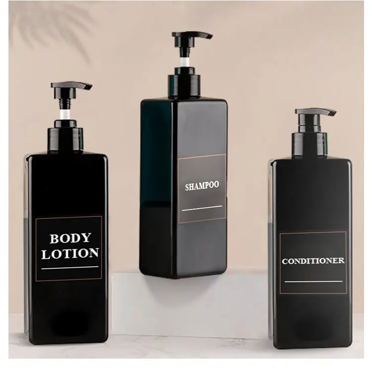 3 Pack Soap Bottle Liquid Soap Dispenser 17.6 UK FL OZ Refillable Empty Shampoo Conditioner Container for Bathroom Supplies