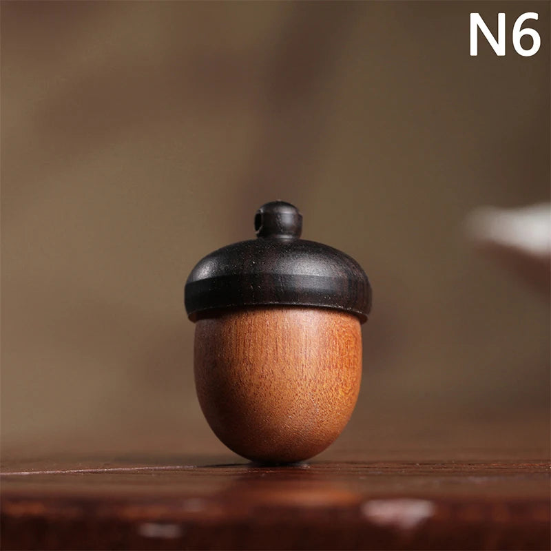 Natural Wood Lotus Shape Perfume Bottle Incense Expanding Mini Sandalwood Portable Sealed Jar Pendant Pomander Container