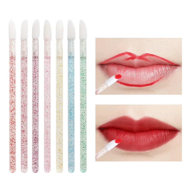 100/300PCS Crystal Lip Brush Lipstick Gloss Applicator Wands Wholesale For Eyelashes Extension Tool Kits Makeup Accessories