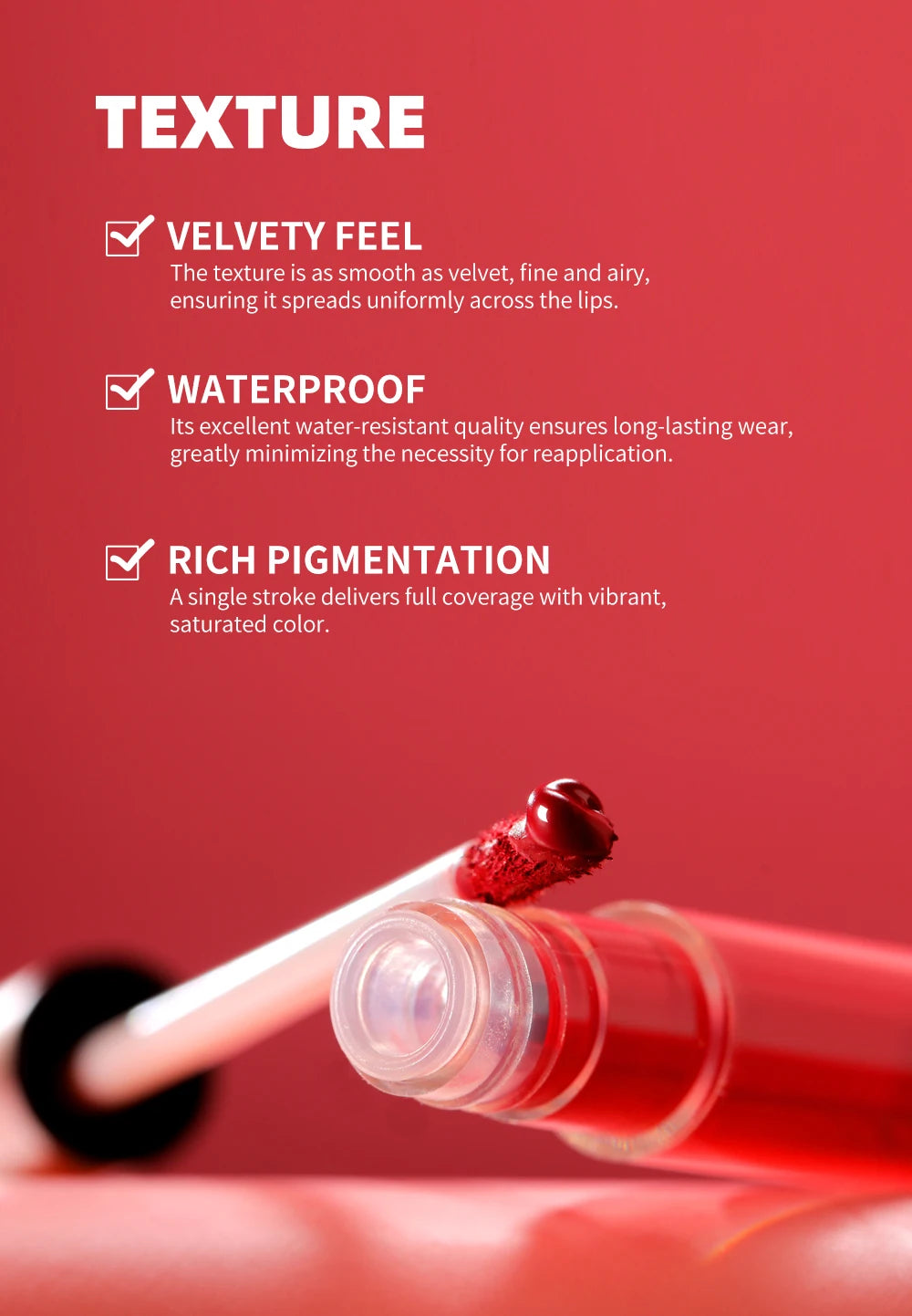 6pcs/pack lip gloss set, long-lasting non stick cup liquid lipstick velvet matte lip gloss