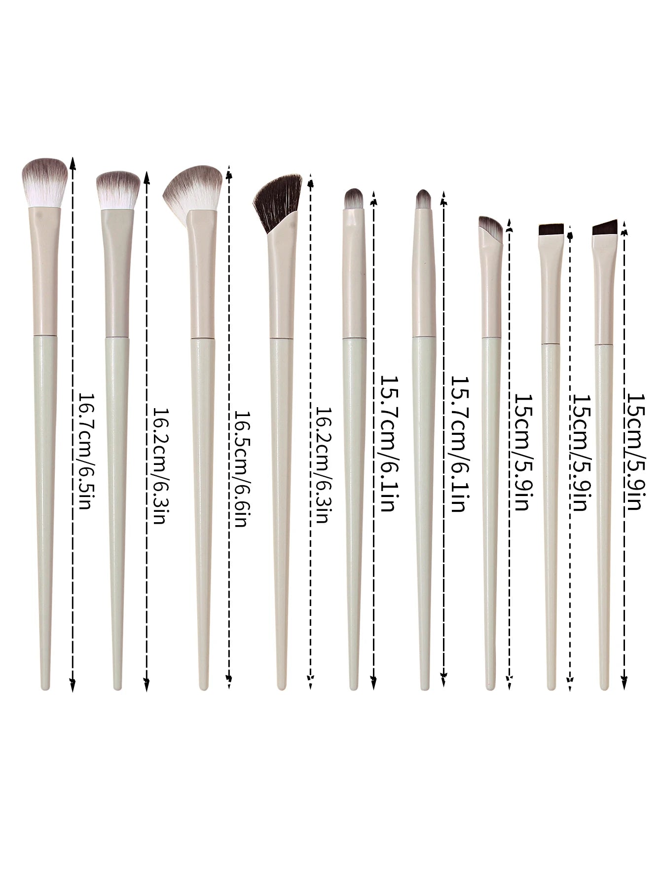 5/9/10pc Professional Eye Makeup Brush Set, Ultra-Thin Blade Eyeliner Brush, Nose Shadow Highlight Brush, Eye Smudge Brush Set