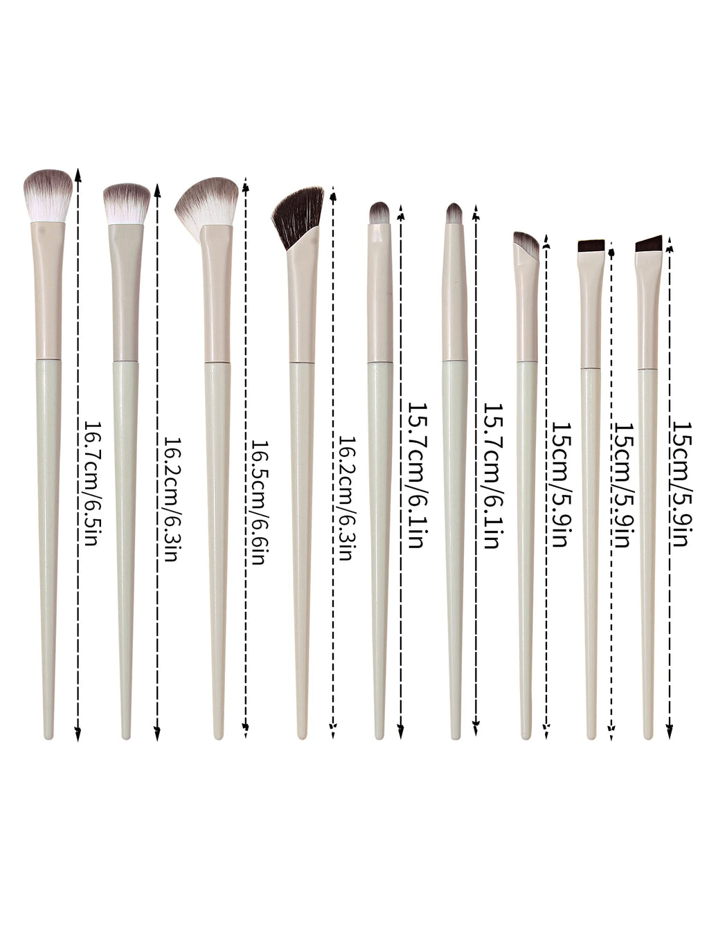 5/9/10pc Professional Eye Makeup Brush Set, Ultra-Thin Blade Eyeliner Brush, Nose Shadow Highlight Brush, Eye Smudge Brush Set