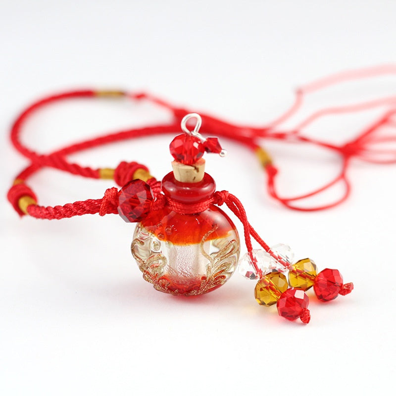 1PC Murano Glass Perfume Baroque Necklaces Essential Oil Vials Aroma  Bottle Necklace