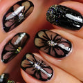 24pcs/set short medium long fake nails for Spring summer season gradient peach flowers butterfly heart press on false nail art