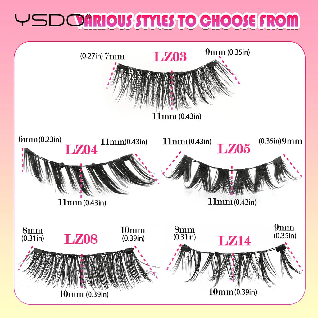 YSDO Magnetic Eyelashes Reusable Winged Magnetic 3D Mink Lashes Long-Lasting No Glue Needed False Eyelashes With Tweezer Makeup