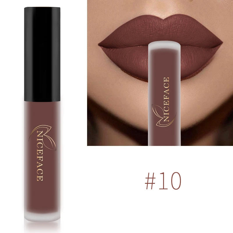Nude Liquid Lipstick Ultra Matte Velvet Long Lasting Women Beauty Red Nonstick Cup Waterproof Purple Lip Gloss Lips Cosmetics