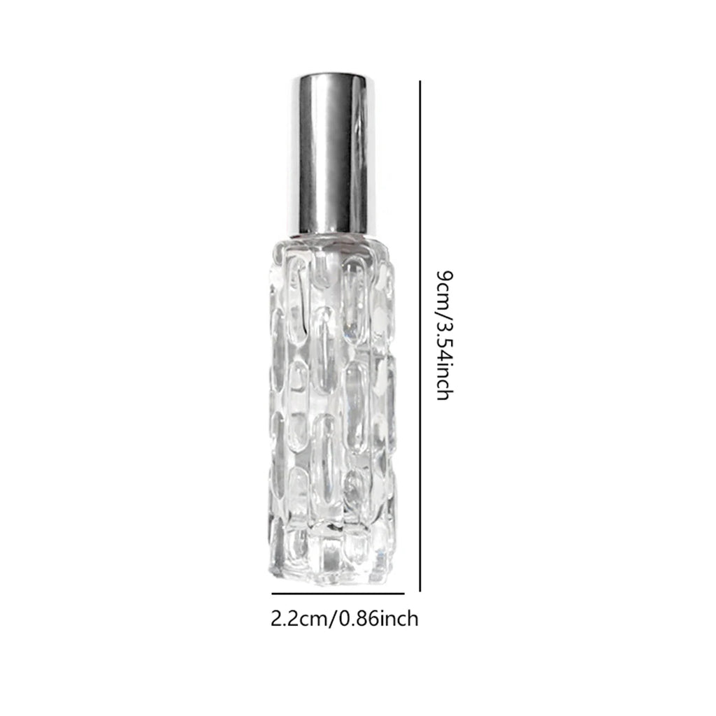 1pc-10ml glass perfume spray bottle Aluminum spray head perfume dispenser bottle press empty bottle