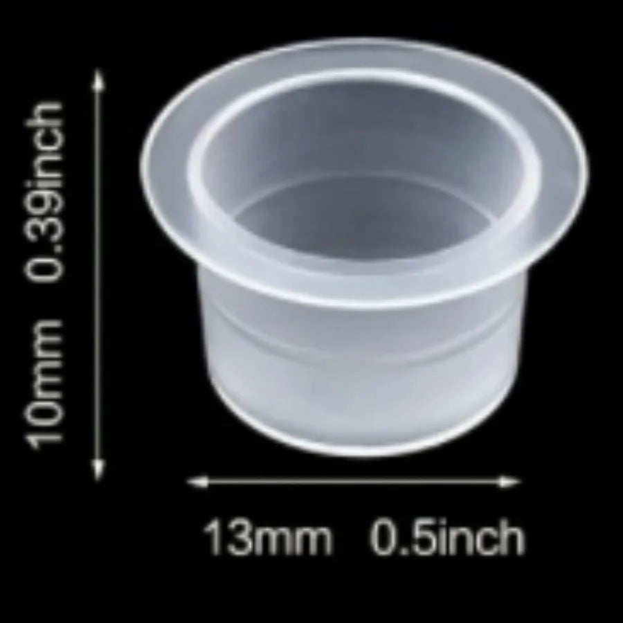 100PCS Clear Tattoo Ink Cups Plastic Pigment Cups for Permanent Makeup Disposable Tattoo Accessories