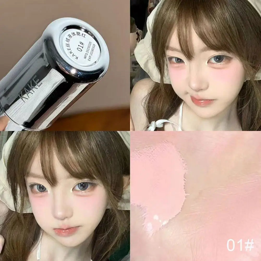Velvet Liquid Blush Matte Sponge Head Blusher Natural Lasting Brighten Facial Contour Blush Tint Makeup