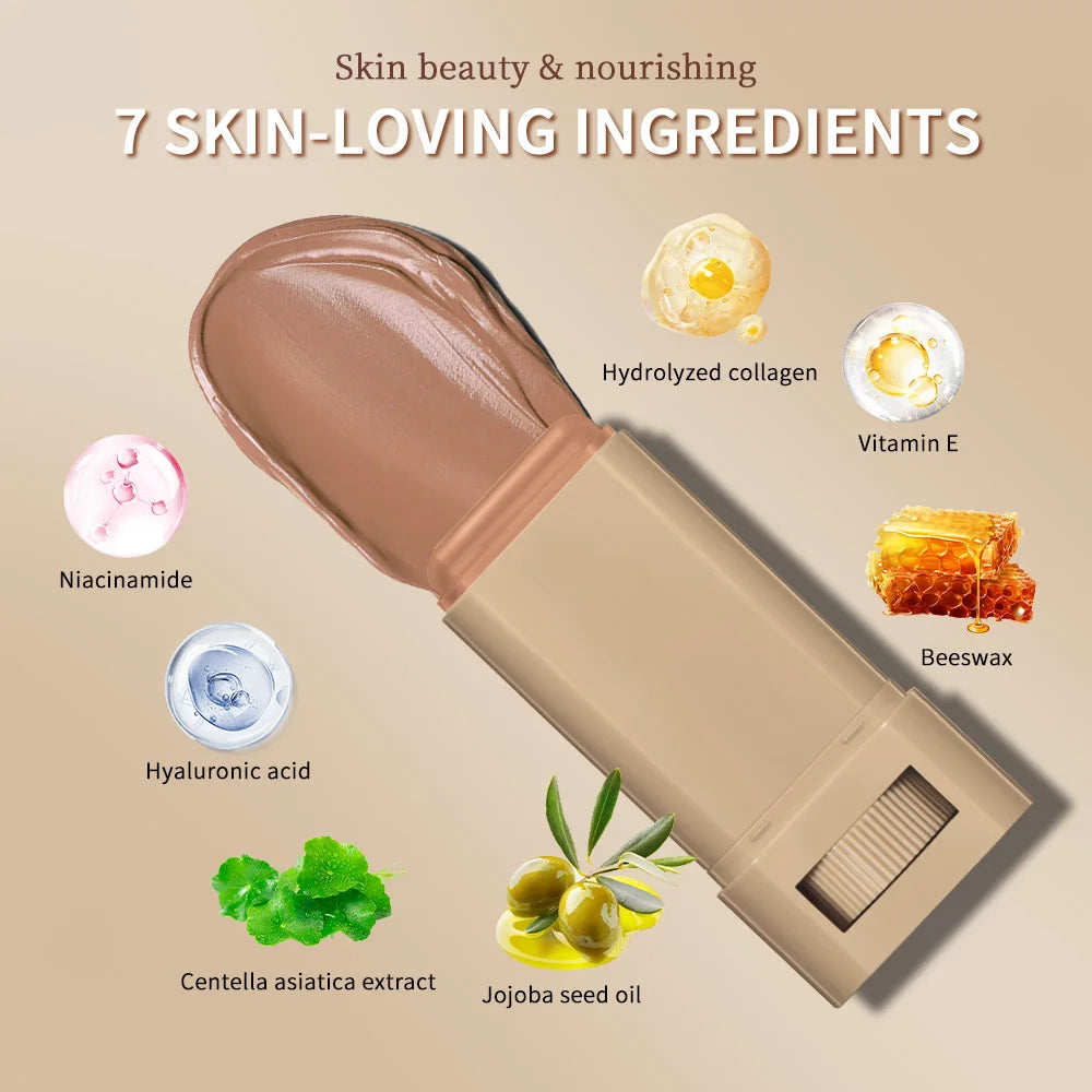 Foundation Skin Tint Balm Skin Tint Stick Waterproof Nourishing Solid Tinted Serum  Face Tinted Face Contour Stick Makeup