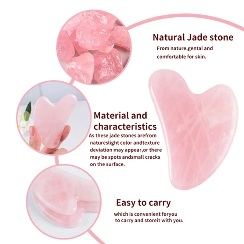 Natural Stone GuaSha Jade Facial Beauty Scraping Massage Tools Firm Skin Care Face Gua Sha SPA Physical Gue Che Roller