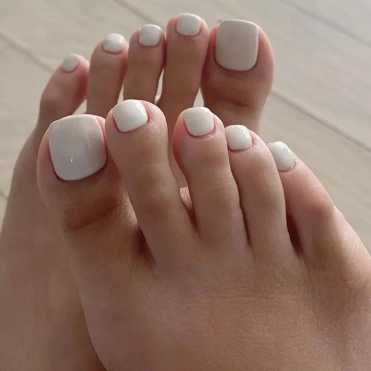 120PCS/PCS  Women'S White Fake Toe Nail Press, Perfectly Fits The Nail, Reusable Acrylic Fake Toe Nail