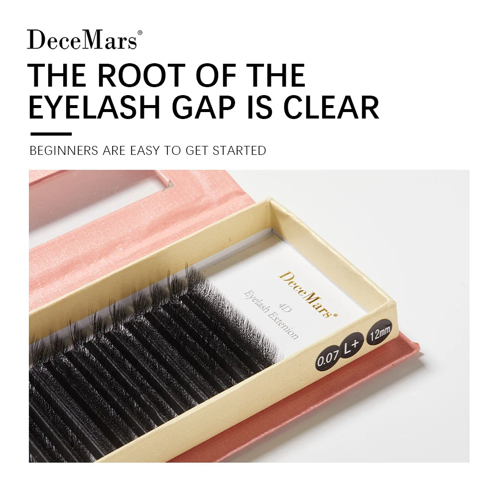 DeceMars L-curl M Curl YY 3D 4D 5D 6D Eyelash Extension 12 Lines for Makeup