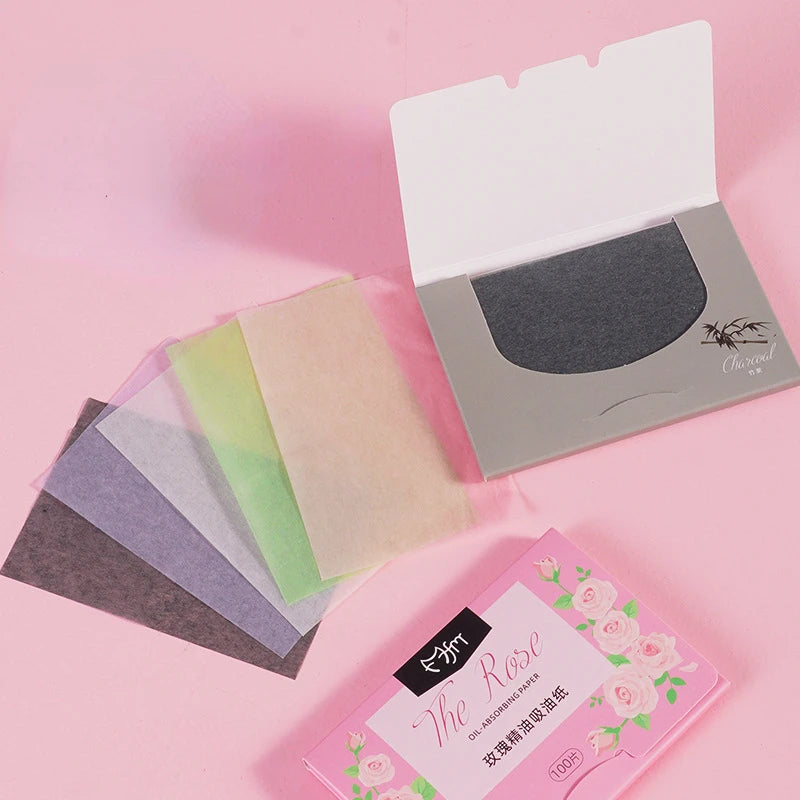 100pcs/set Portable Facial Oil Blotting Paper Matte Face Wipes Oil Control Face Cleaning Oil-absorbing Makeup Tools Accessories