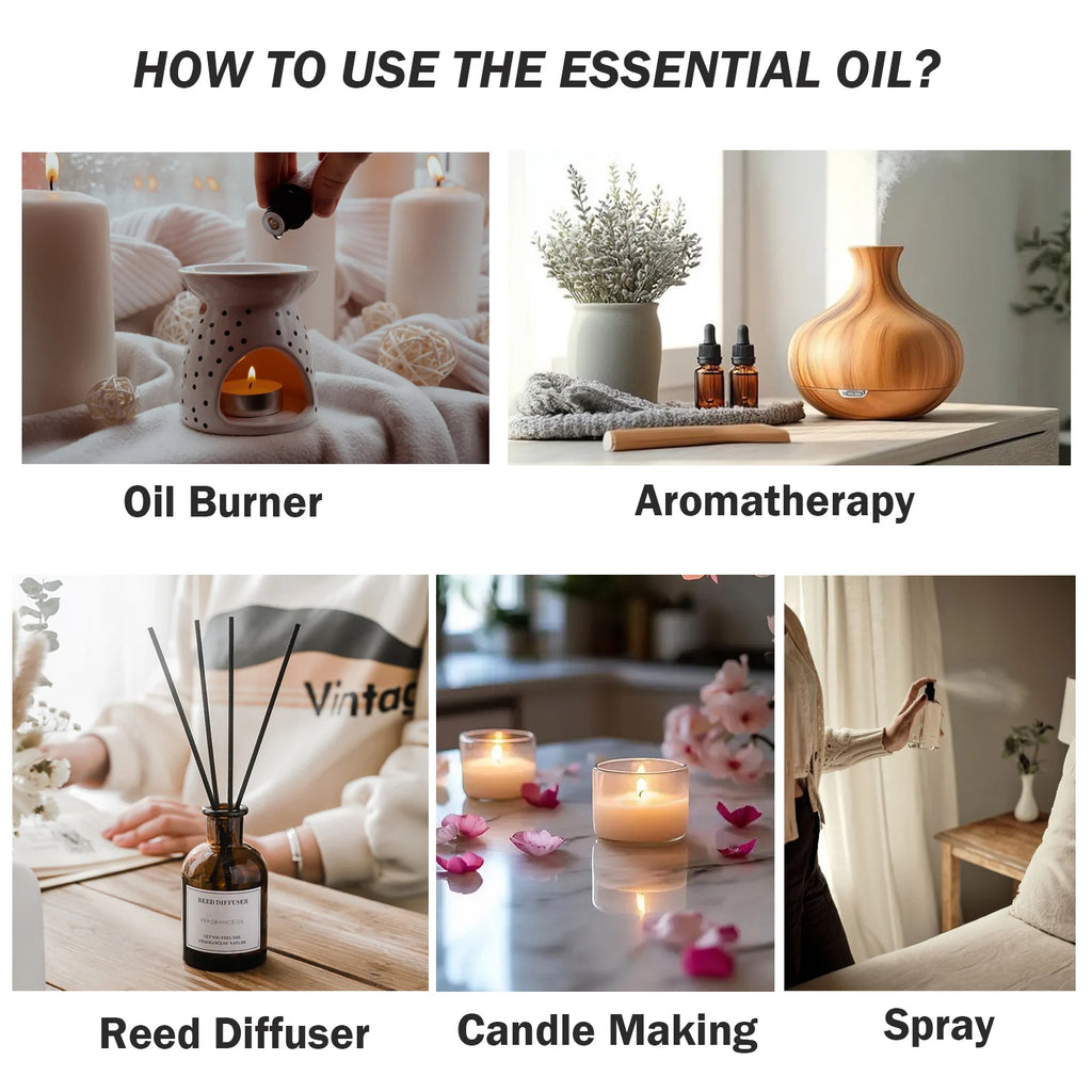PHATOIL 100ml Eucalyptus Essential Oil For Skin Lavender Vanilla Jasmine Lemon Bergamot Aroma Oil for Aromatherapy Candle Making