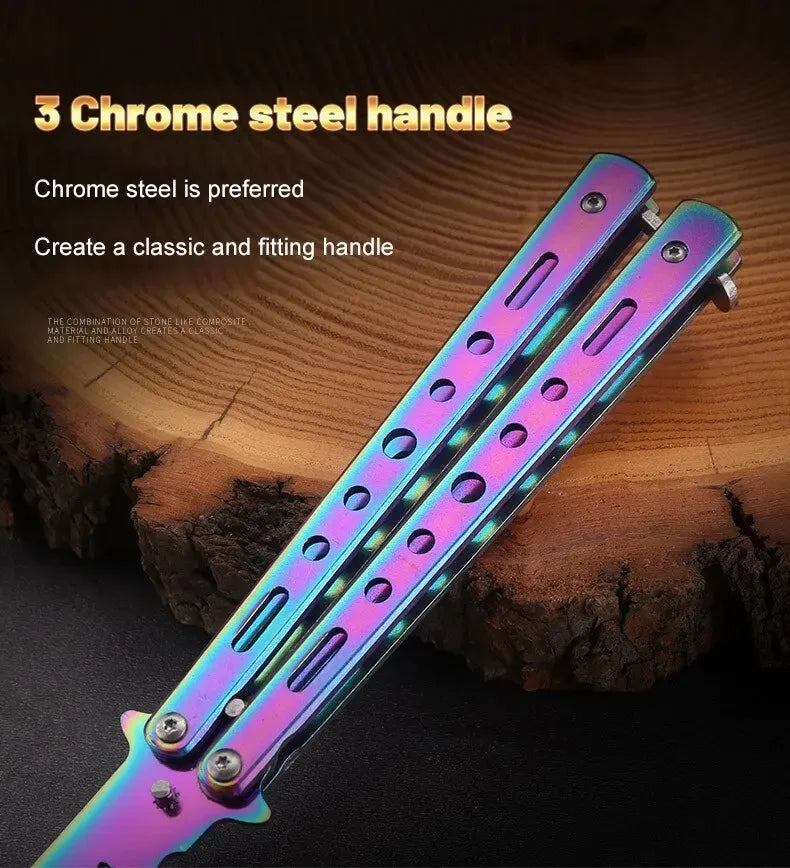 Butterfly Knife Comb, Foldable Comb, Stainless Steel Beard Brush, Salon Hair Styling Tool. Christmas, Halloween and Thanksgiving