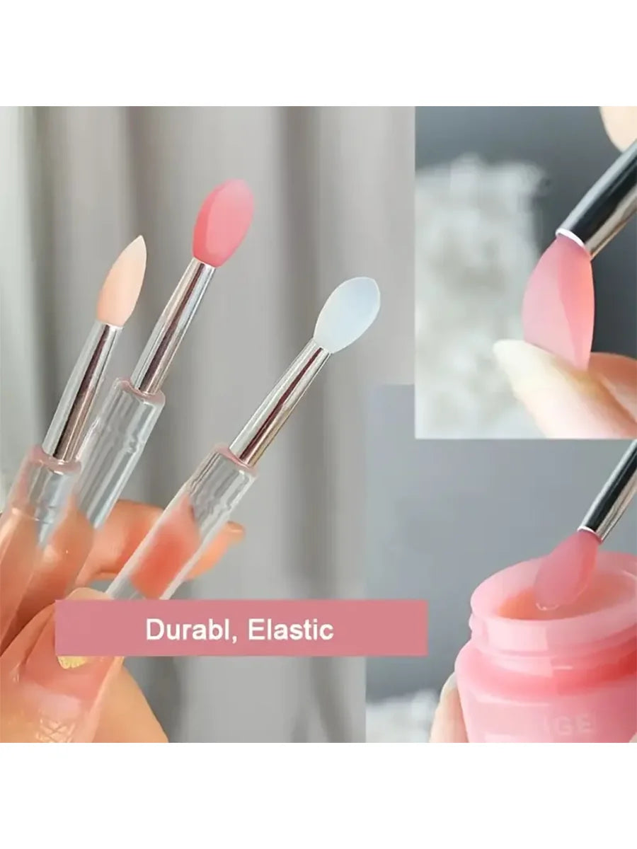 1/3/5PCS Portable Silicone Lip Brush With Cover Soft Multifunctional Lip Balm Applicator Lipstick Lipgloss Makeup Brushes