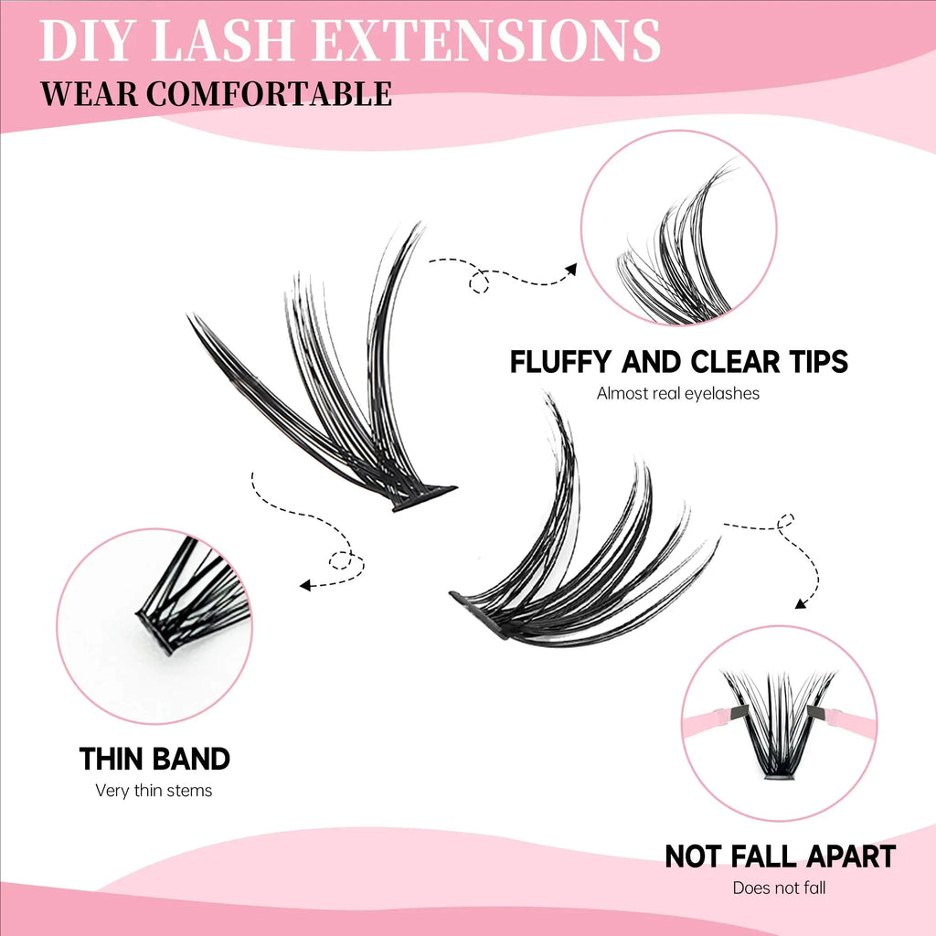 200 Pieces of Single Cluster False Eyelash Set, Faux Mink Fur Eyelashes, Fluffy and Natural, Mixed Length 10-16mm