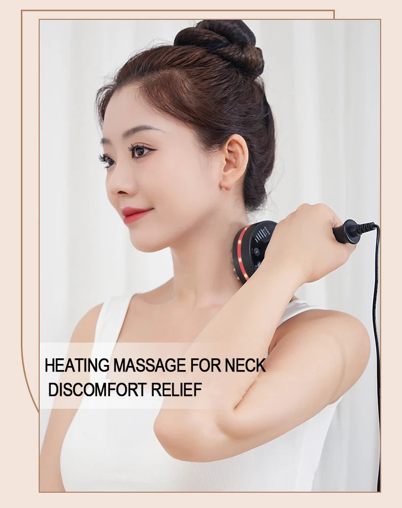 Electric Gua Sha Massager, Heating Body Massage Brush for Neck, Shoulder, Back, Legs and Abdomen, Portable Warm Massage Device f