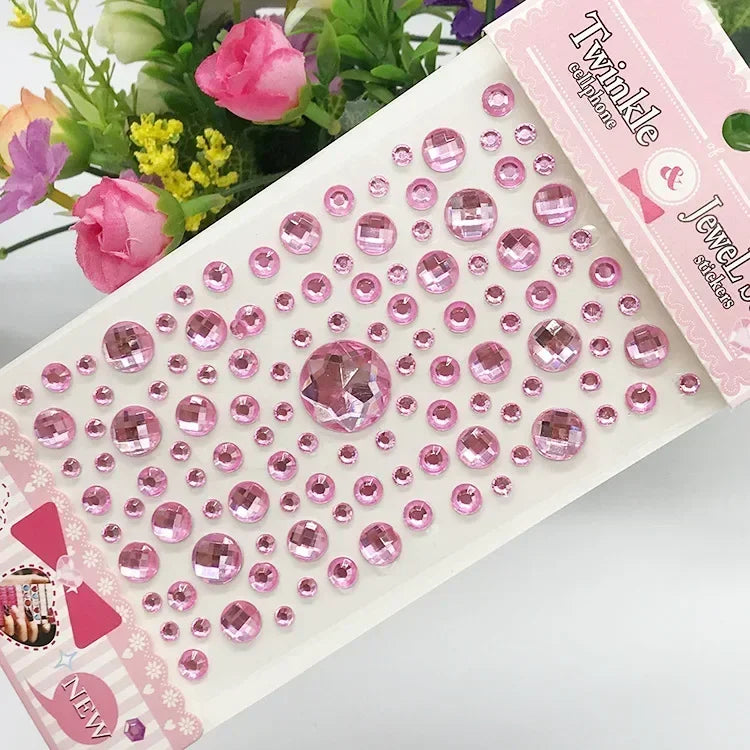 Rhinestone Acrylic Face Decoration Sticker Party Eyes Makeup Crystal Self-adhesive DIY Sticker Girls Face Diamond Tattoo Sticker