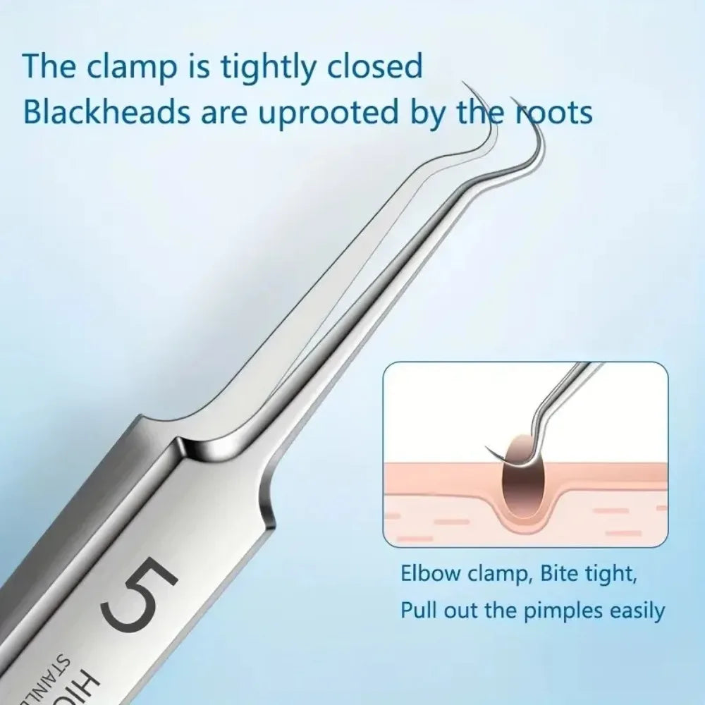 1-11PCS Stainless Steel Acne Clip, Cell Clip, Blackhead Clip, Acne Needle, Beauty Salon Acne Tool