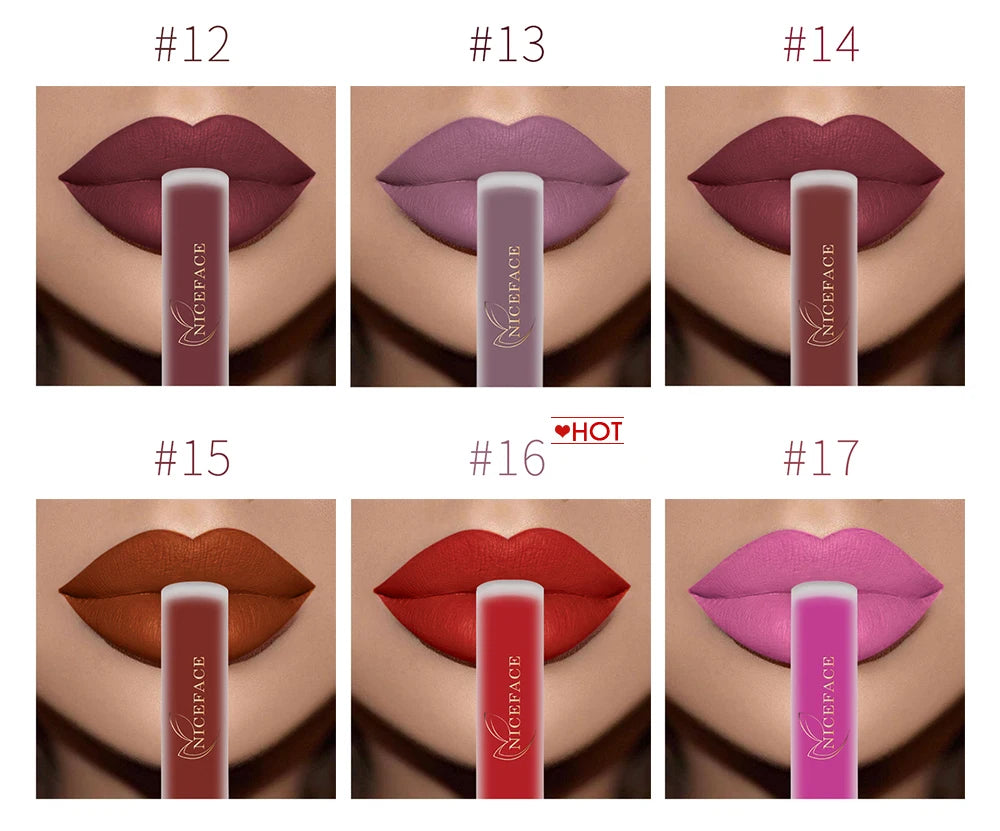 Nude Liquid Lipstick Ultra Matte Velvet Long Lasting Women Beauty Red Nonstick Cup Waterproof Purple Lip Gloss Lips Cosmetics